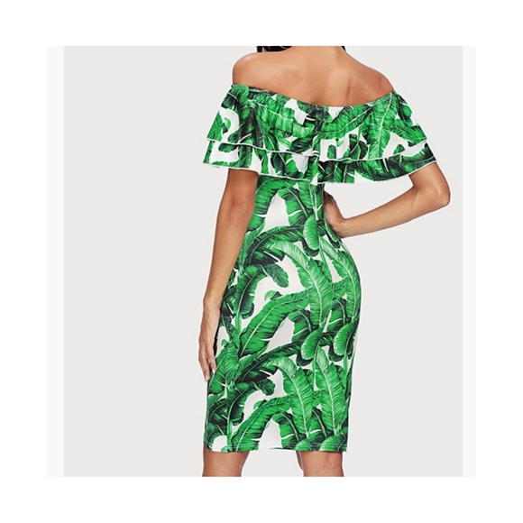 NWOT Ruffle Off Shoulder Dress - Picture 2 of 3